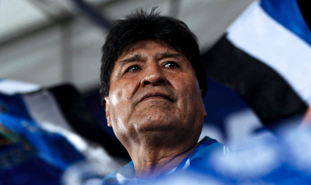 Evo Morales durante un congreso del Movimiento al Socialismo en octubre del 2023. Fotografía: Luis Gandarillas (EFE)